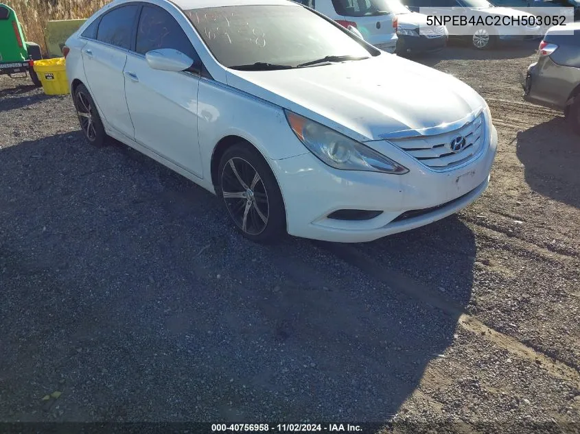 2012 Hyundai Sonata Gls VIN: 5NPEB4AC2CH503052 Lot: 40756958