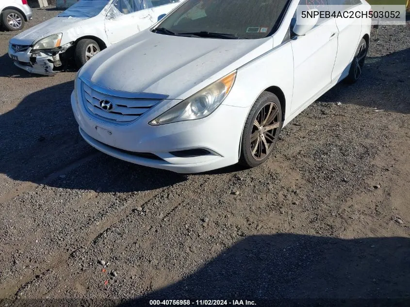 2012 Hyundai Sonata Gls VIN: 5NPEB4AC2CH503052 Lot: 40756958