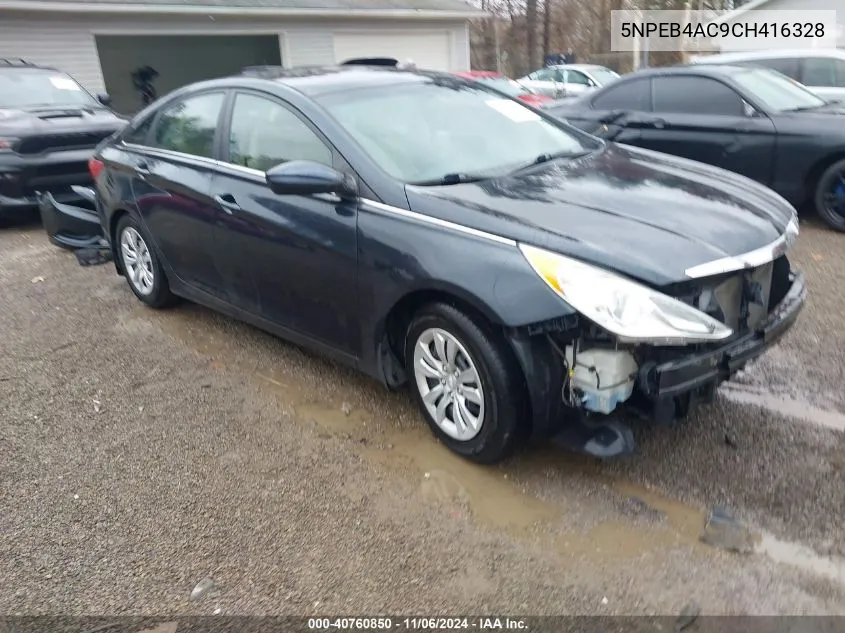 2012 Hyundai Sonata Gls VIN: 5NPEB4AC9CH416328 Lot: 40760850