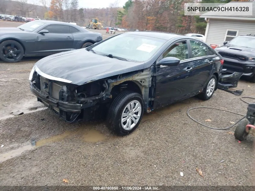 2012 Hyundai Sonata Gls VIN: 5NPEB4AC9CH416328 Lot: 40760850