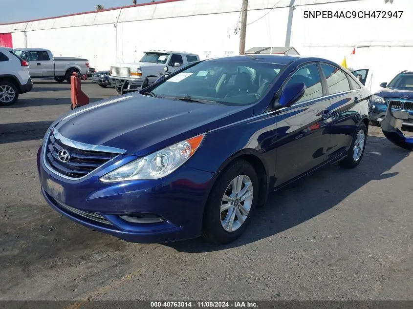 2012 Hyundai Sonata Gls VIN: 5NPEB4AC9CH472947 Lot: 40763014