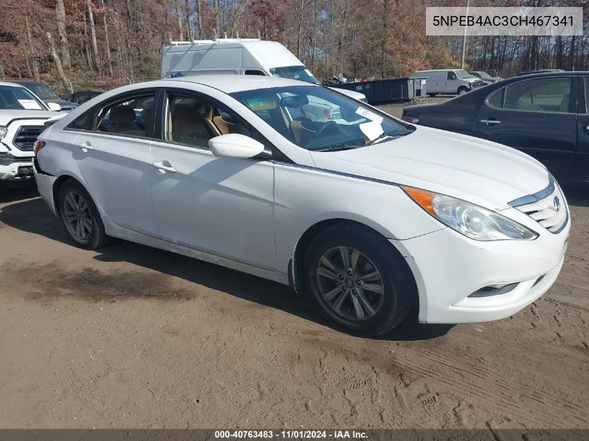 2012 Hyundai Sonata Gls VIN: 5NPEB4AC3CH467341 Lot: 40763483