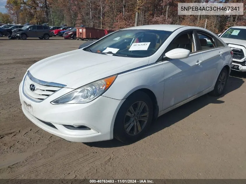 2012 Hyundai Sonata Gls VIN: 5NPEB4AC3CH467341 Lot: 40763483