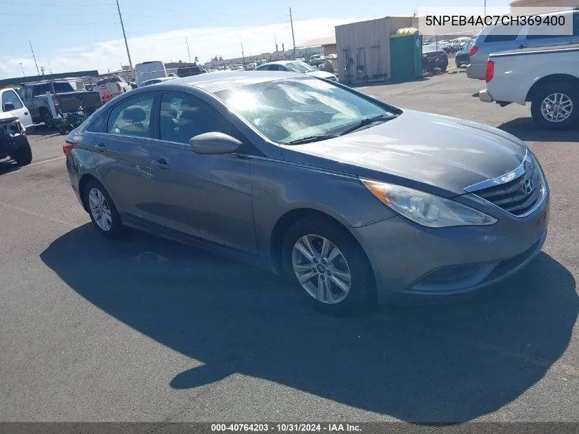 2012 Hyundai Sonata Gls VIN: 5NPEB4AC7CH369400 Lot: 40764203