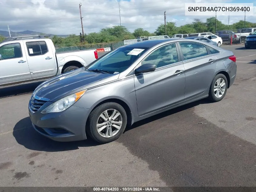 2012 Hyundai Sonata Gls VIN: 5NPEB4AC7CH369400 Lot: 40764203