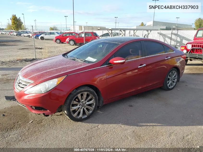 2012 Hyundai Sonata Limited 2.0T VIN: 5NPEC4ABXCH337903 Lot: 40767039