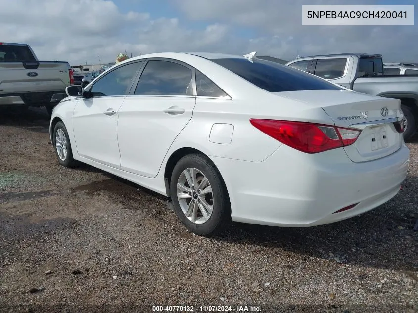 2012 Hyundai Sonata Gls VIN: 5NPEB4AC9CH420041 Lot: 40770132