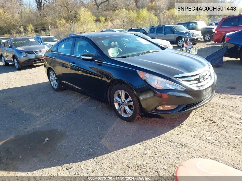 2012 Hyundai Sonata Limited VIN: 5NPEC4AC0CH501443 Lot: 40775190