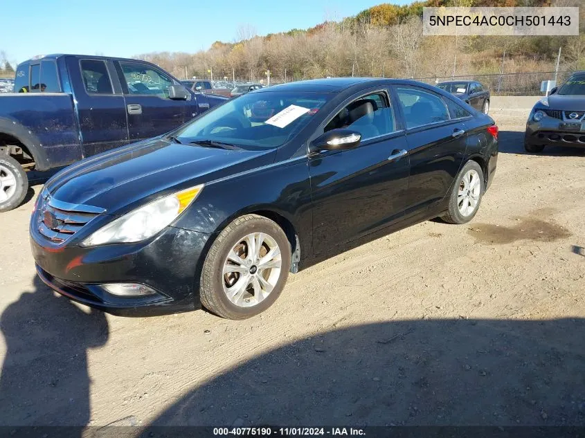 2012 Hyundai Sonata Limited VIN: 5NPEC4AC0CH501443 Lot: 40775190