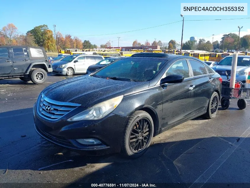 2012 Hyundai Sonata Se VIN: 5NPEC4AC0CH355352 Lot: 40776591