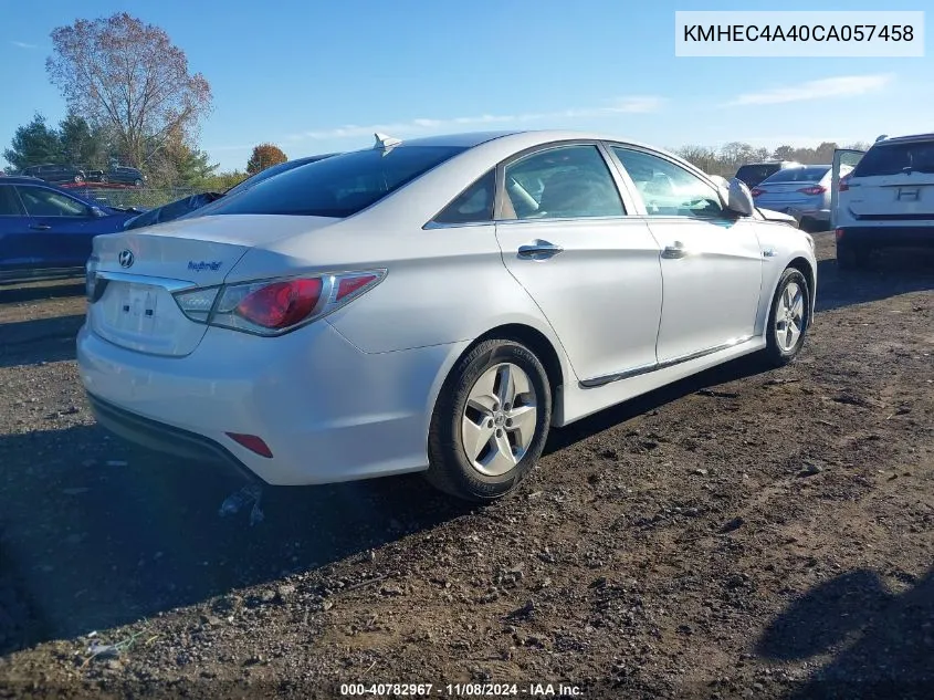 2012 Hyundai Sonata Hybrid VIN: KMHEC4A40CA057458 Lot: 40782967