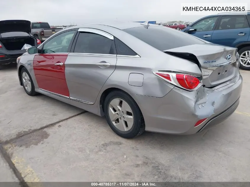 2012 Hyundai Sonata Hybrid VIN: KMHEC4A4XCA034365 Lot: 40785317