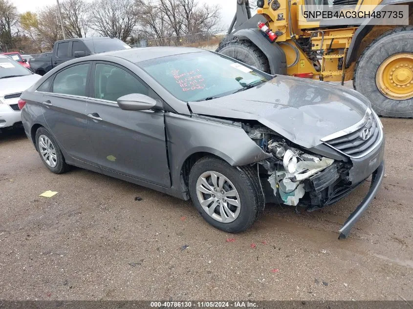 2012 Hyundai Sonata Gls VIN: 5NPEB4AC3CH487735 Lot: 40786130