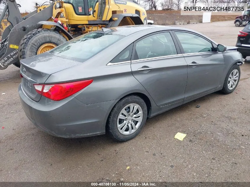 2012 Hyundai Sonata Gls VIN: 5NPEB4AC3CH487735 Lot: 40786130