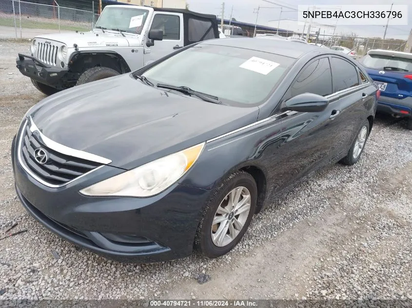 2012 Hyundai Sonata Gls VIN: 5NPEB4AC3CH336796 Lot: 40794721