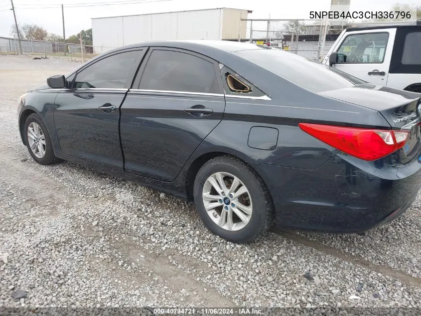 2012 Hyundai Sonata Gls VIN: 5NPEB4AC3CH336796 Lot: 40794721