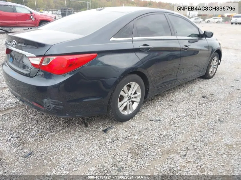 2012 Hyundai Sonata Gls VIN: 5NPEB4AC3CH336796 Lot: 40794721