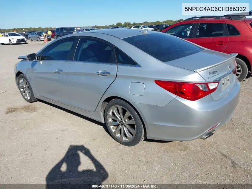 2012 Hyundai Sonata Se VIN: 5NPEC4AC6CH386332 Lot: 40797143