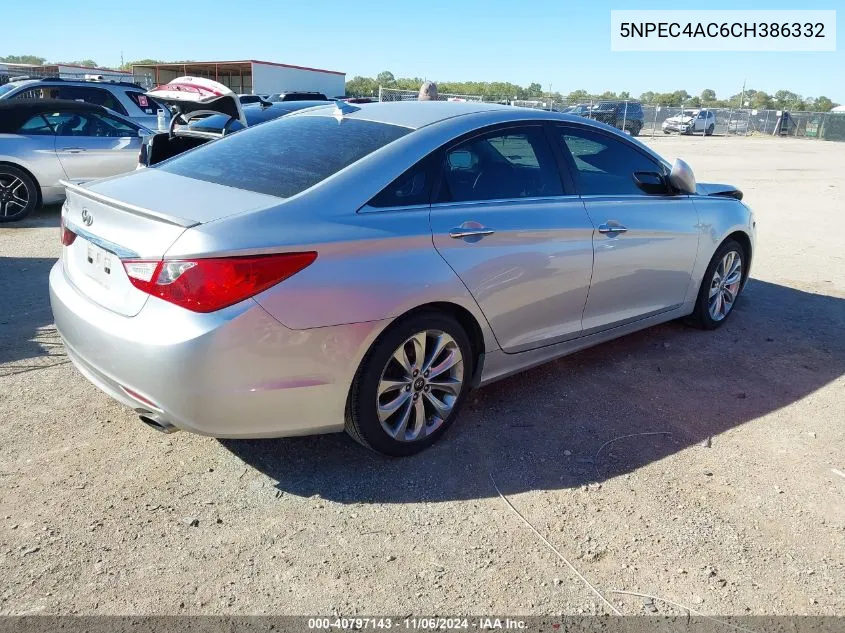 2012 Hyundai Sonata Se VIN: 5NPEC4AC6CH386332 Lot: 40797143