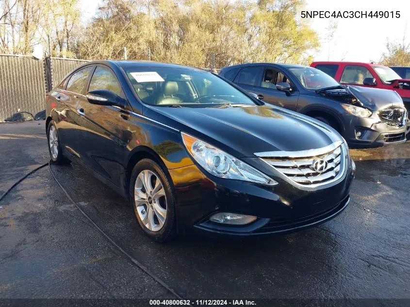 2012 Hyundai Sonata Limited VIN: 5NPEC4AC3CH449015 Lot: 40800632