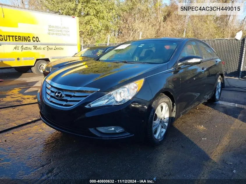 2012 Hyundai Sonata Limited VIN: 5NPEC4AC3CH449015 Lot: 40800632