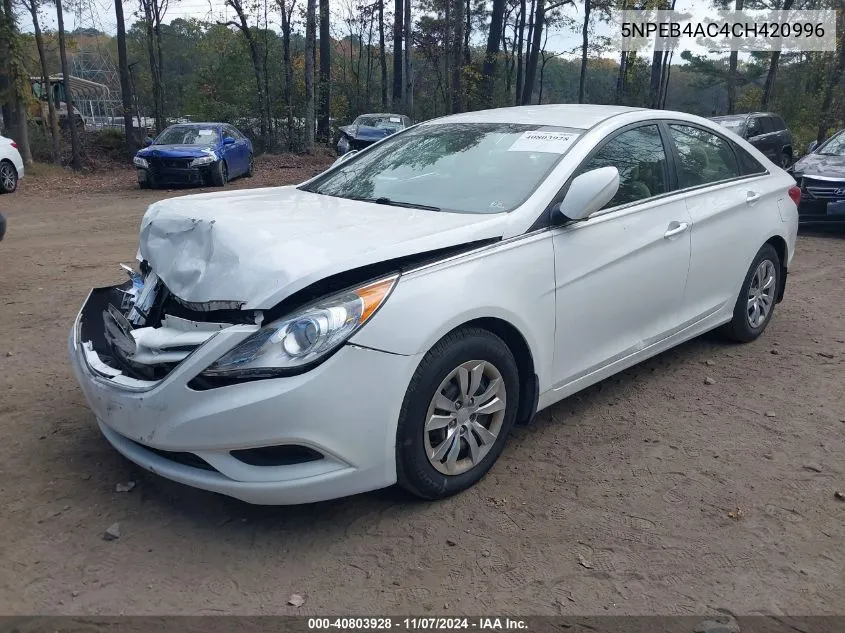 5NPEB4AC4CH420996 2012 Hyundai Sonata Gls