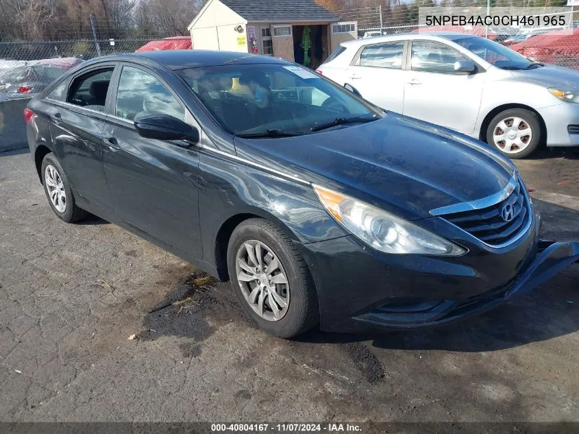 2012 Hyundai Sonata Gls VIN: 5NPEB4AC0CH461965 Lot: 40804167