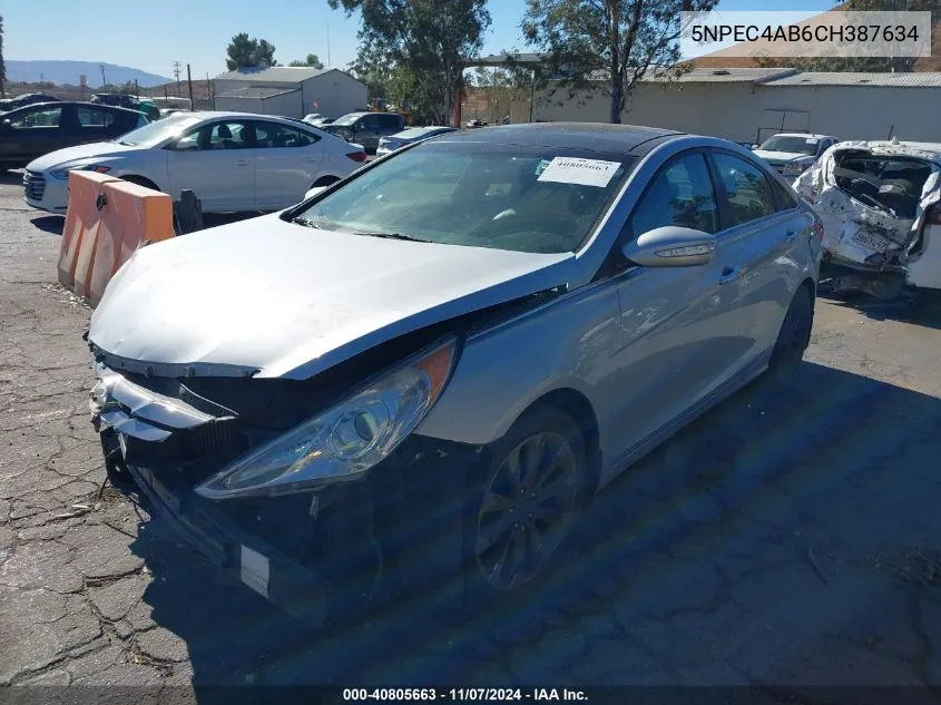 2012 Hyundai Sonata Limited 2.0T VIN: 5NPEC4AB6CH387634 Lot: 40805663