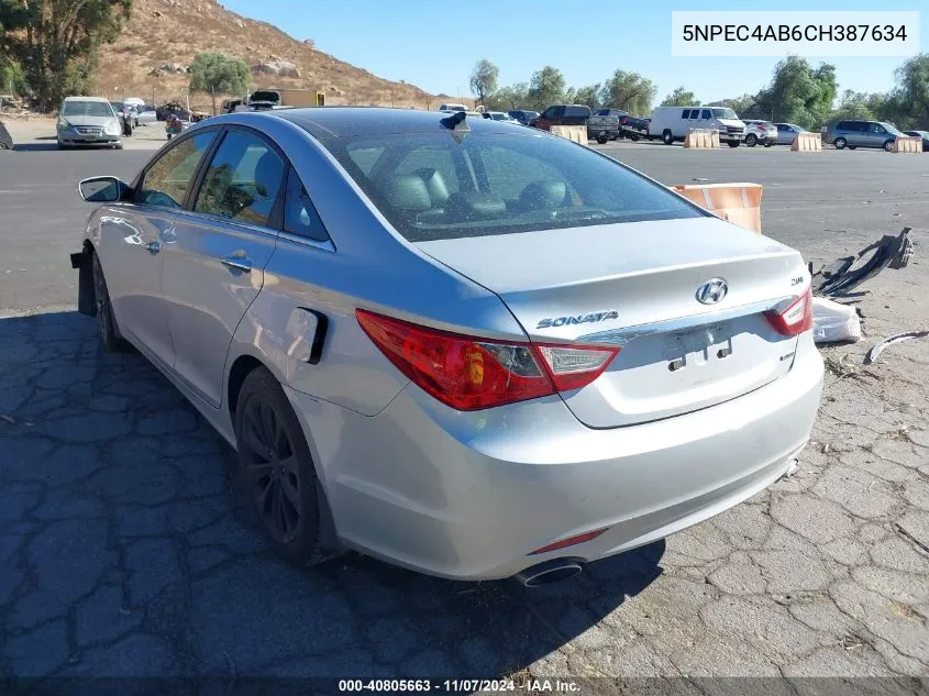 2012 Hyundai Sonata Limited 2.0T VIN: 5NPEC4AB6CH387634 Lot: 40805663