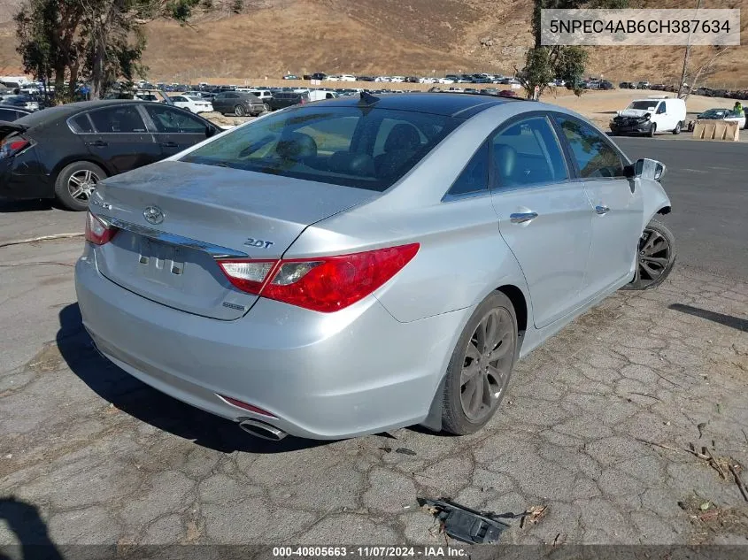 2012 Hyundai Sonata Limited 2.0T VIN: 5NPEC4AB6CH387634 Lot: 40805663