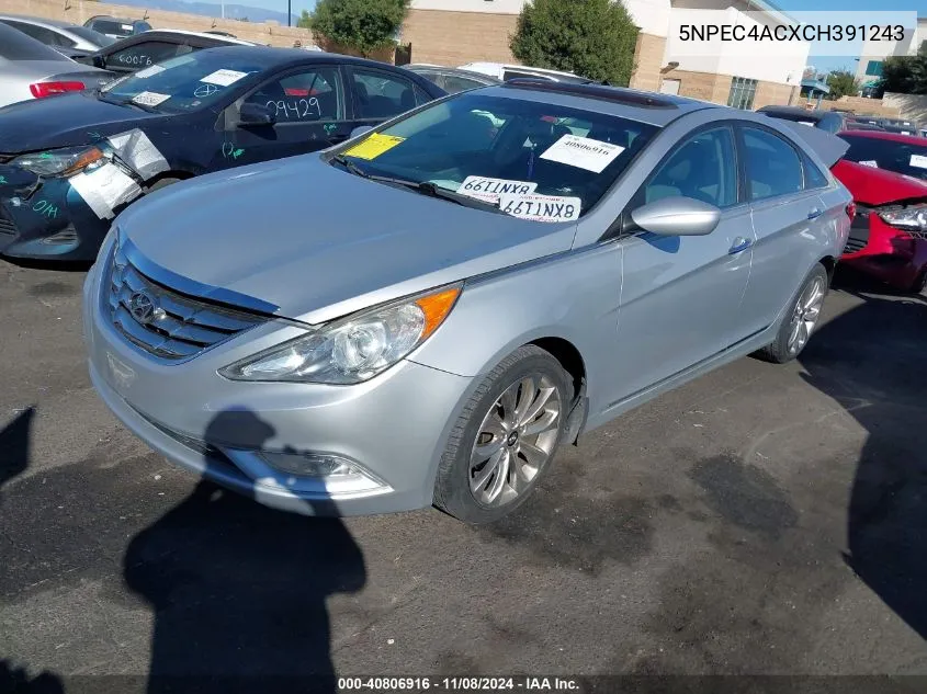 2012 Hyundai Sonata Se VIN: 5NPEC4ACXCH391243 Lot: 40806916