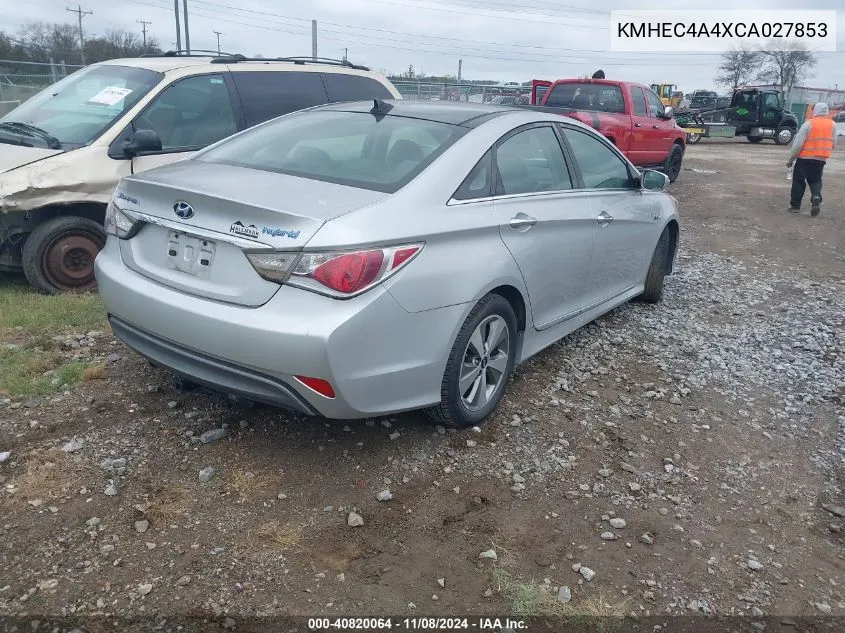 2012 Hyundai Sonata Hybrid VIN: KMHEC4A4XCA027853 Lot: 40820064