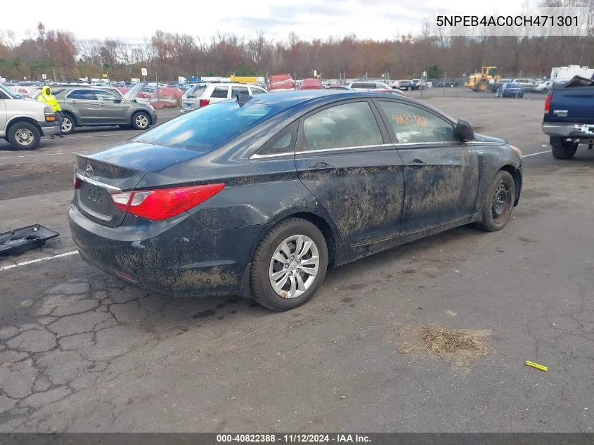 2012 Hyundai Sonata Gls VIN: 5NPEB4AC0CH471301 Lot: 40822388