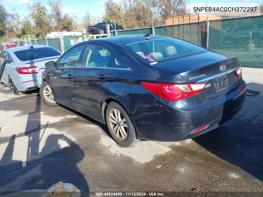 2012 Hyundai Sonata Gls VIN: 5NPEB4AC0CH372297 Lot: 40824409