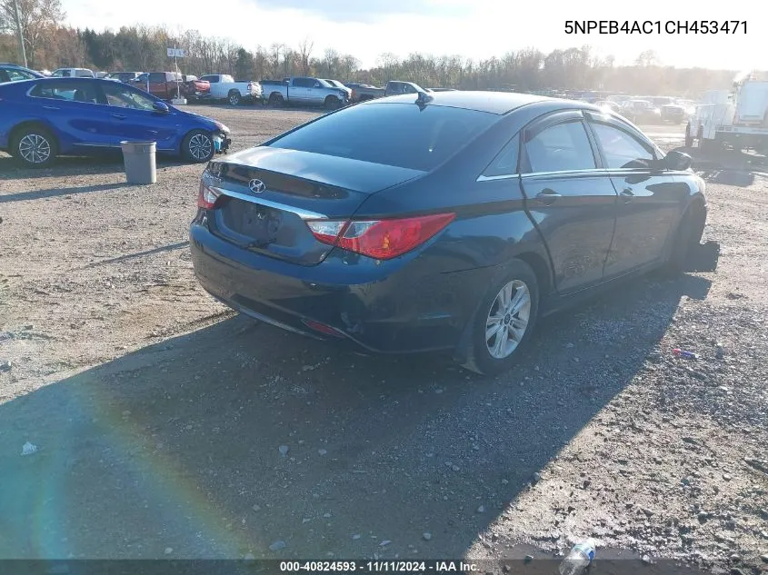 2012 Hyundai Sonata Gls VIN: 5NPEB4AC1CH453471 Lot: 40824593