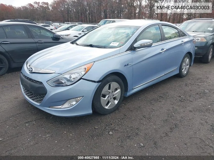 2012 Hyundai Sonata Hybrid VIN: KMHEC4A40CA030003 Lot: 40827985