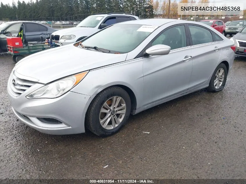 2012 Hyundai Sonata Gls VIN: 5NPEB4AC3CH485368 Lot: 40831954