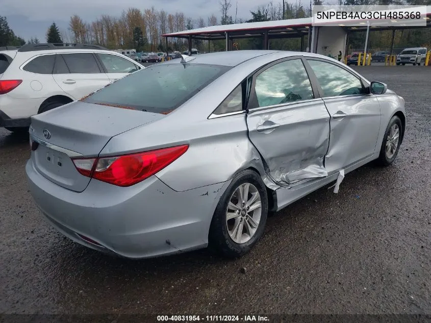 2012 Hyundai Sonata Gls VIN: 5NPEB4AC3CH485368 Lot: 40831954