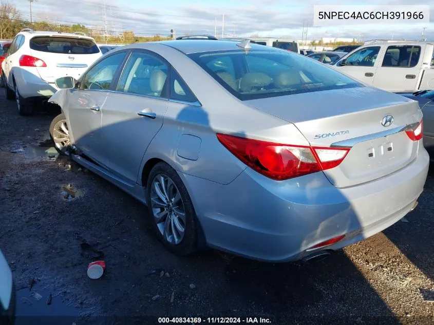 2012 Hyundai Sonata Se VIN: 5NPEC4AC6CH391966 Lot: 40834369