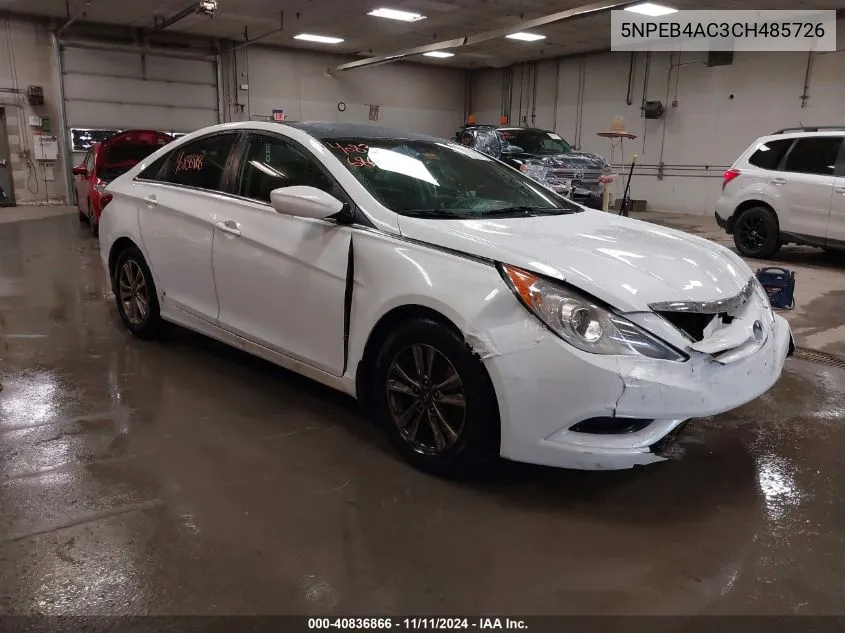 2012 Hyundai Sonata Gls VIN: 5NPEB4AC3CH485726 Lot: 40836866