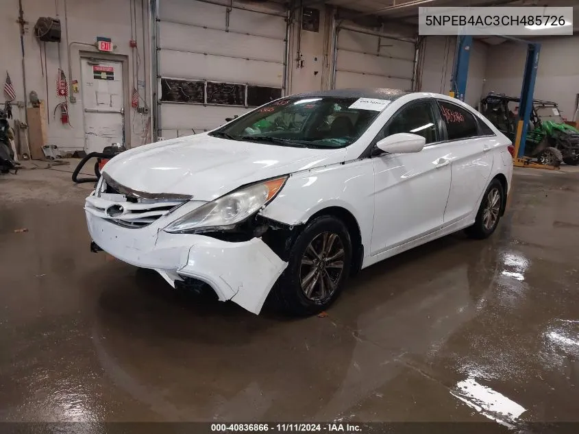 2012 Hyundai Sonata Gls VIN: 5NPEB4AC3CH485726 Lot: 40836866