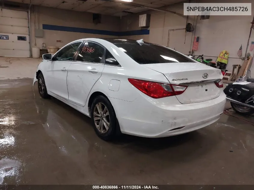 2012 Hyundai Sonata Gls VIN: 5NPEB4AC3CH485726 Lot: 40836866