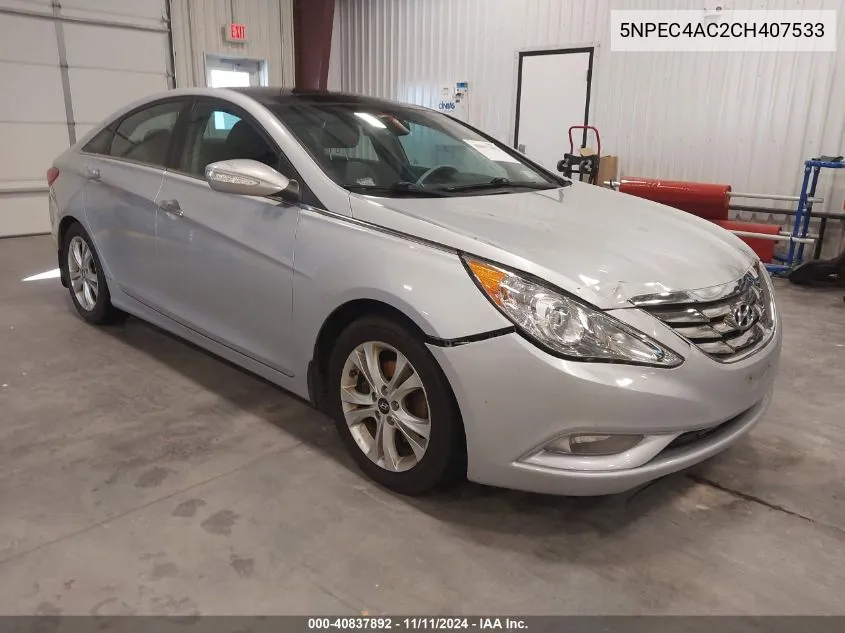 2012 Hyundai Sonata Limited VIN: 5NPEC4AC2CH407533 Lot: 40837892