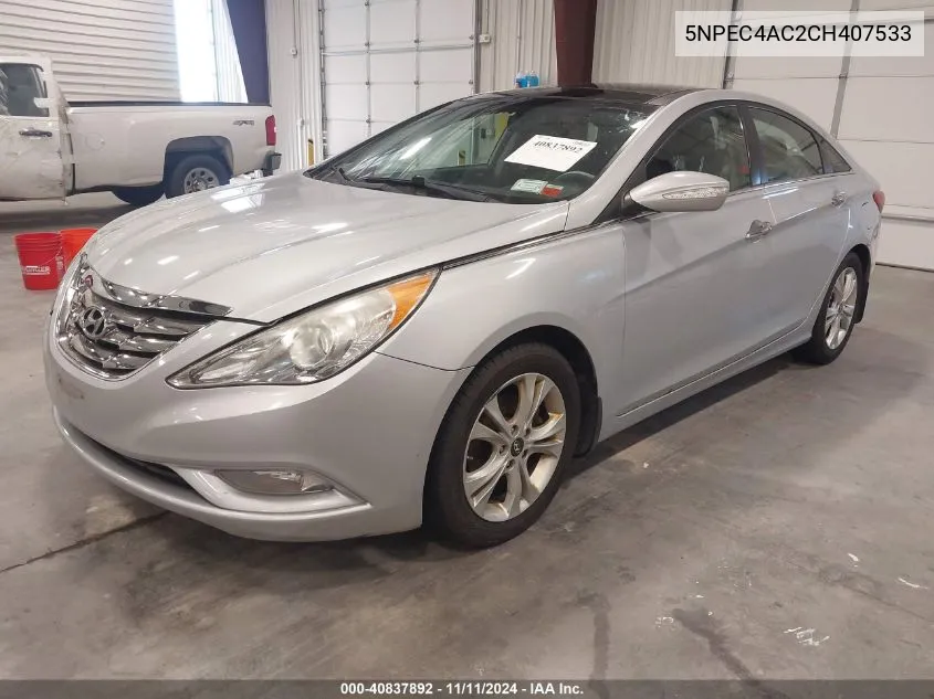 2012 Hyundai Sonata Limited VIN: 5NPEC4AC2CH407533 Lot: 40837892