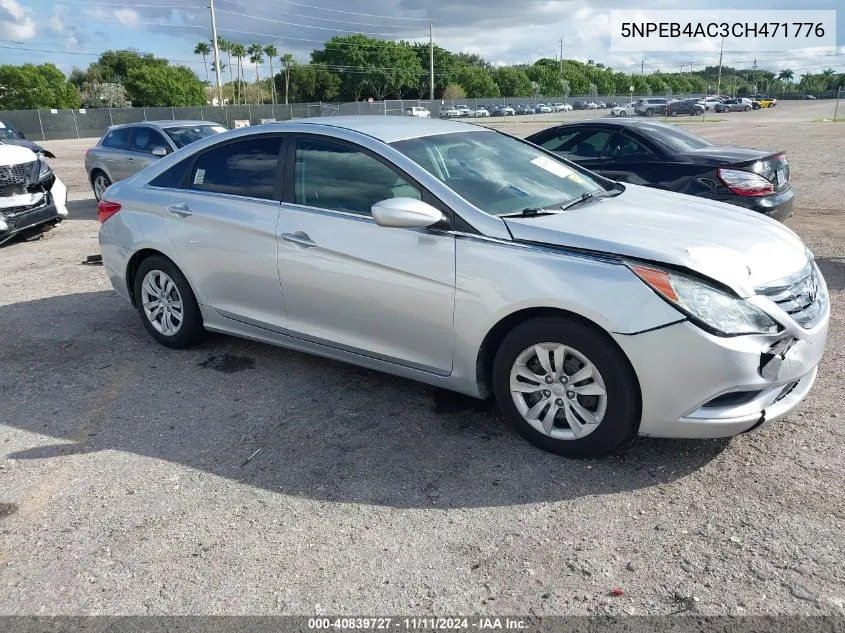 2012 Hyundai Sonata Gls VIN: 5NPEB4AC3CH471776 Lot: 40839727