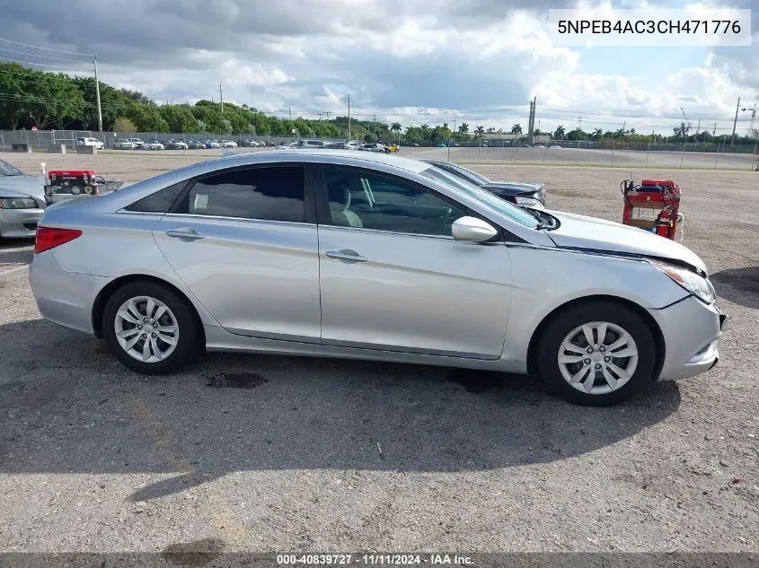 2012 Hyundai Sonata Gls VIN: 5NPEB4AC3CH471776 Lot: 40839727