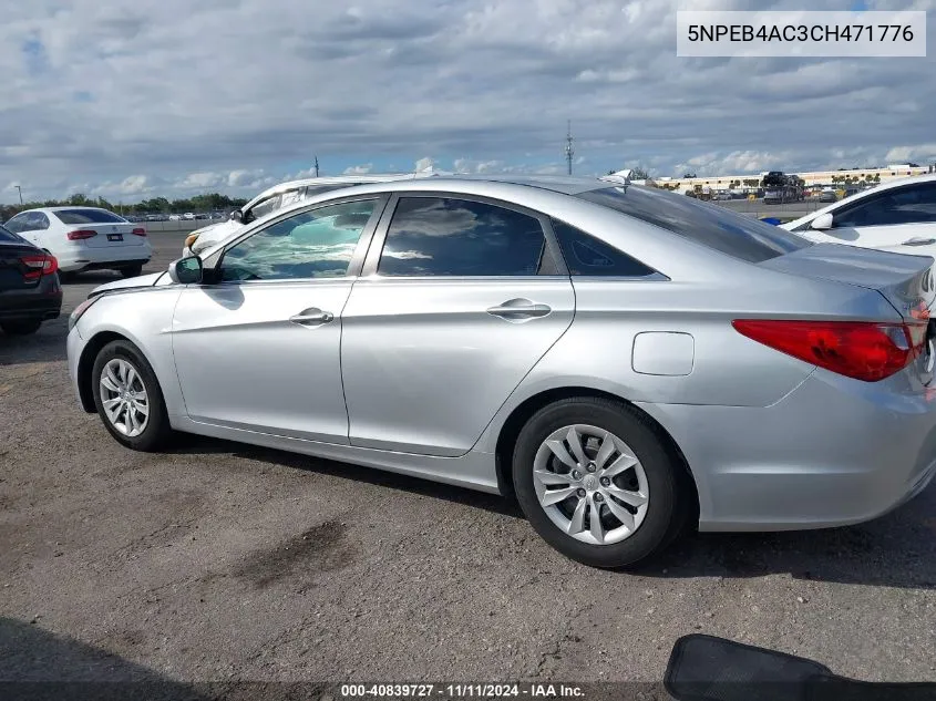 2012 Hyundai Sonata Gls VIN: 5NPEB4AC3CH471776 Lot: 40839727