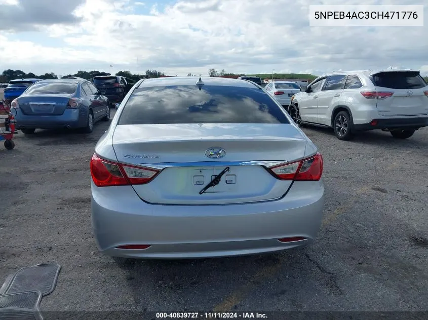 2012 Hyundai Sonata Gls VIN: 5NPEB4AC3CH471776 Lot: 40839727