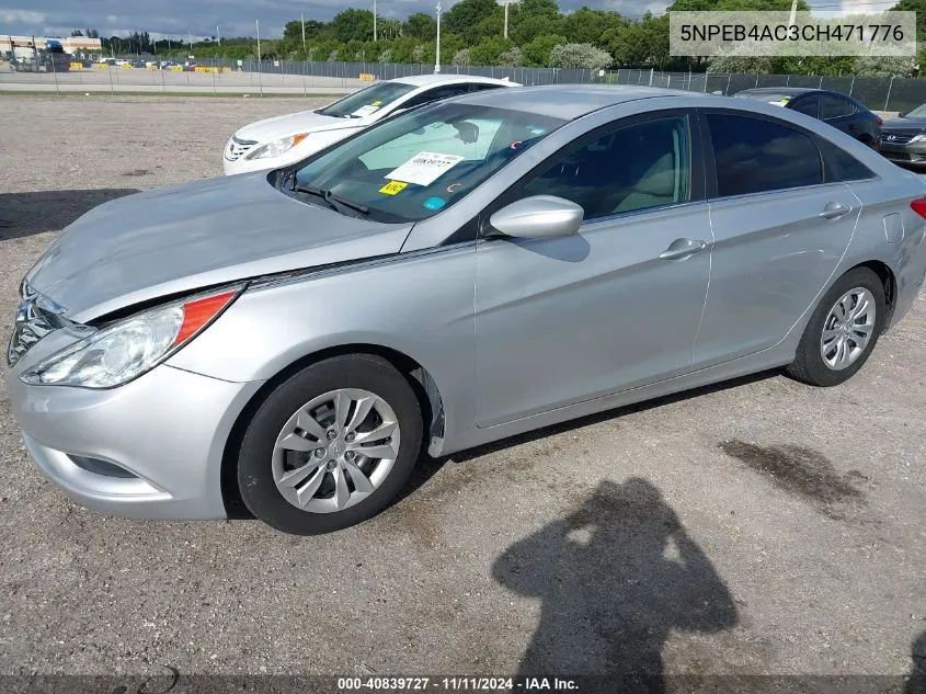 2012 Hyundai Sonata Gls VIN: 5NPEB4AC3CH471776 Lot: 40839727