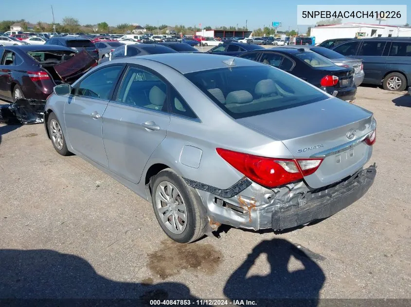 2012 Hyundai Sonata Gls VIN: 5NPEB4AC4CH410226 Lot: 40847853